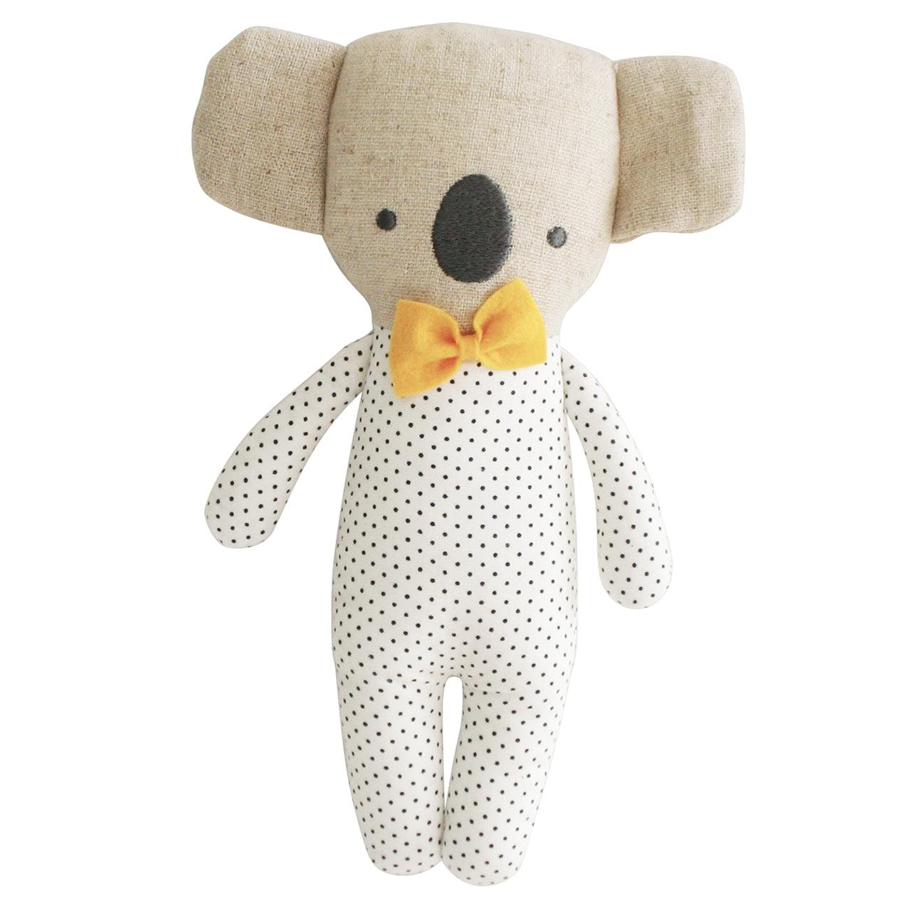 Mini Koala Squeaker 18cm Navy Spot - Elegant Linen