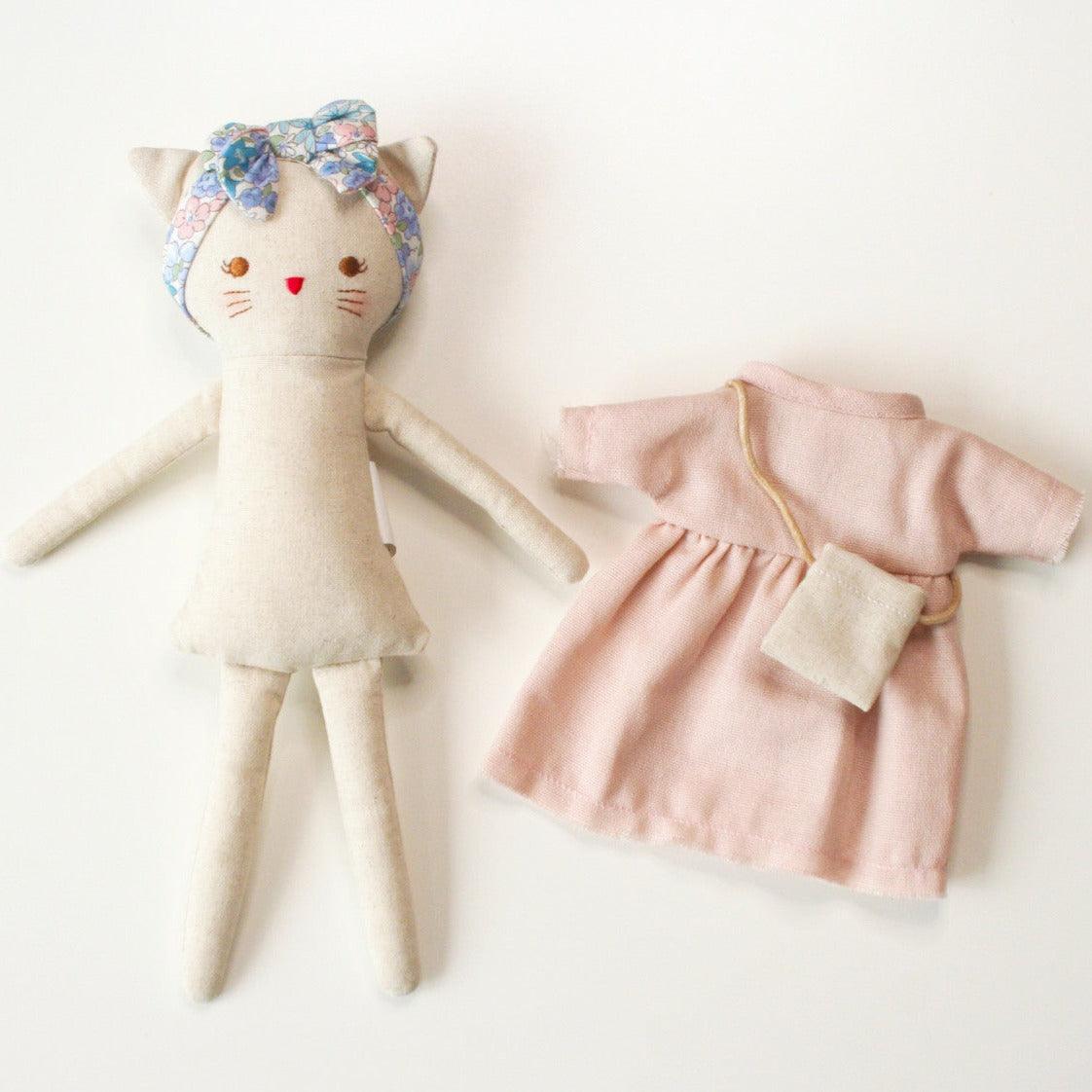 Mini Lilly Kitty 26cm Pink Linen - Elegant Linen