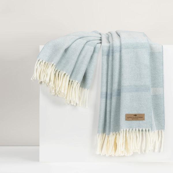 Montauk Stripe Herringbone Throw - Elegant Linen