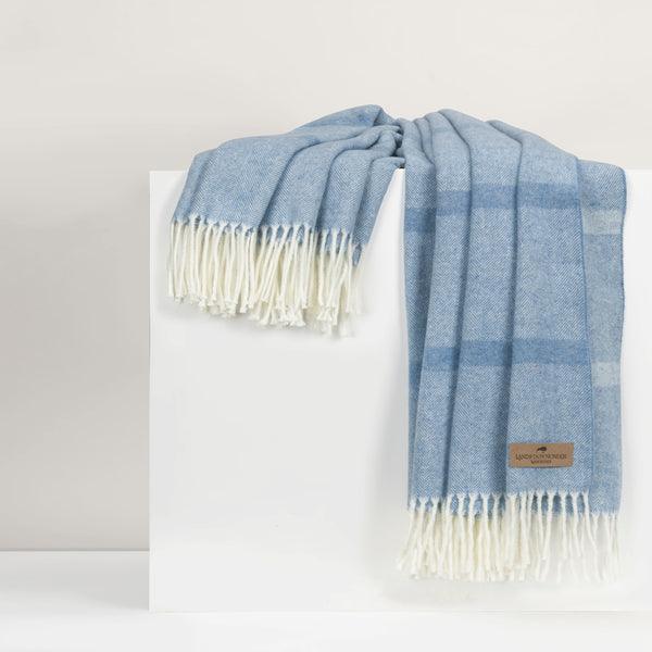 Montauk Stripe Herringbone Throw - Elegant Linen