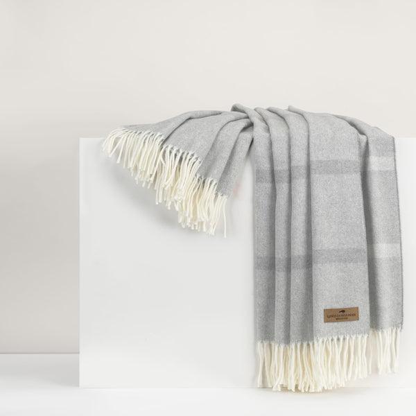 Montauk Stripe Herringbone Throw - Elegant Linen