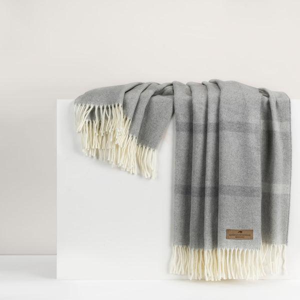 Montauk Stripe Herringbone Throw - Elegant Linen