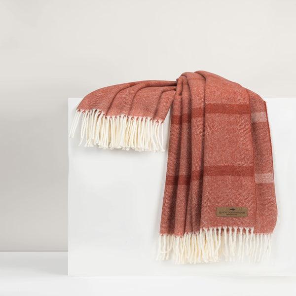 Montauk Stripe Herringbone Throw - Elegant Linen