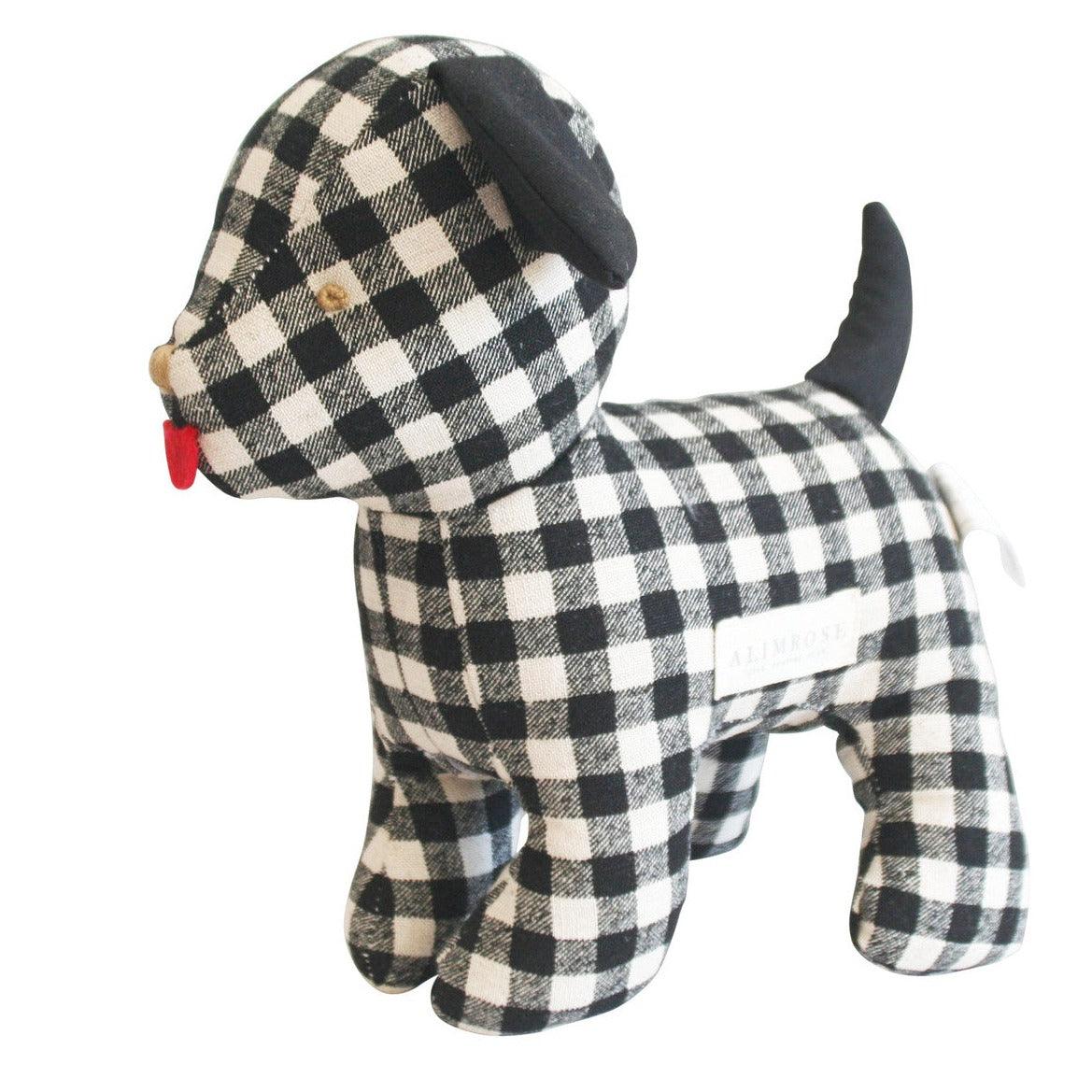 Musical Puppy Black Check Linen - Elegant Linen