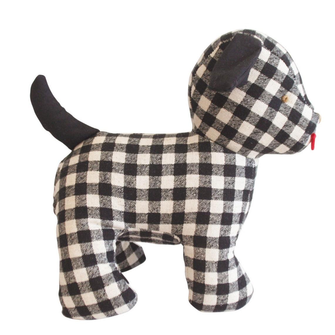 Musical Puppy Black Check Linen - Elegant Linen