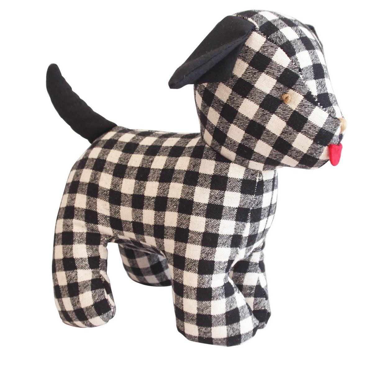 Musical Puppy Black Check Linen - Elegant Linen