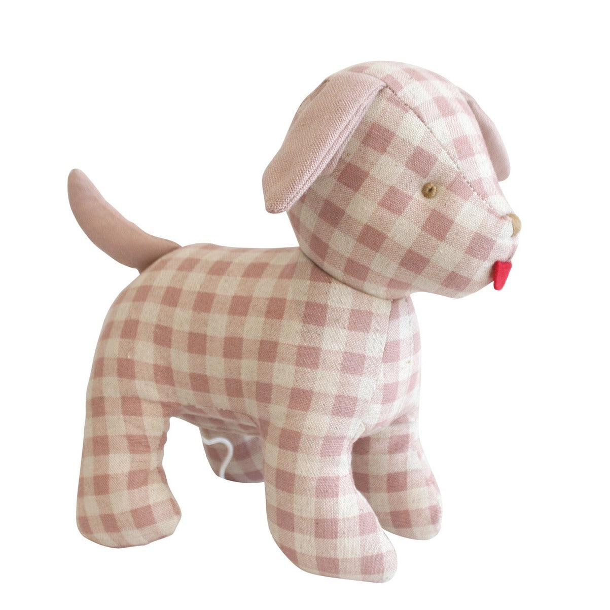 Alimrose Musical Puppy Rose Check Linen
