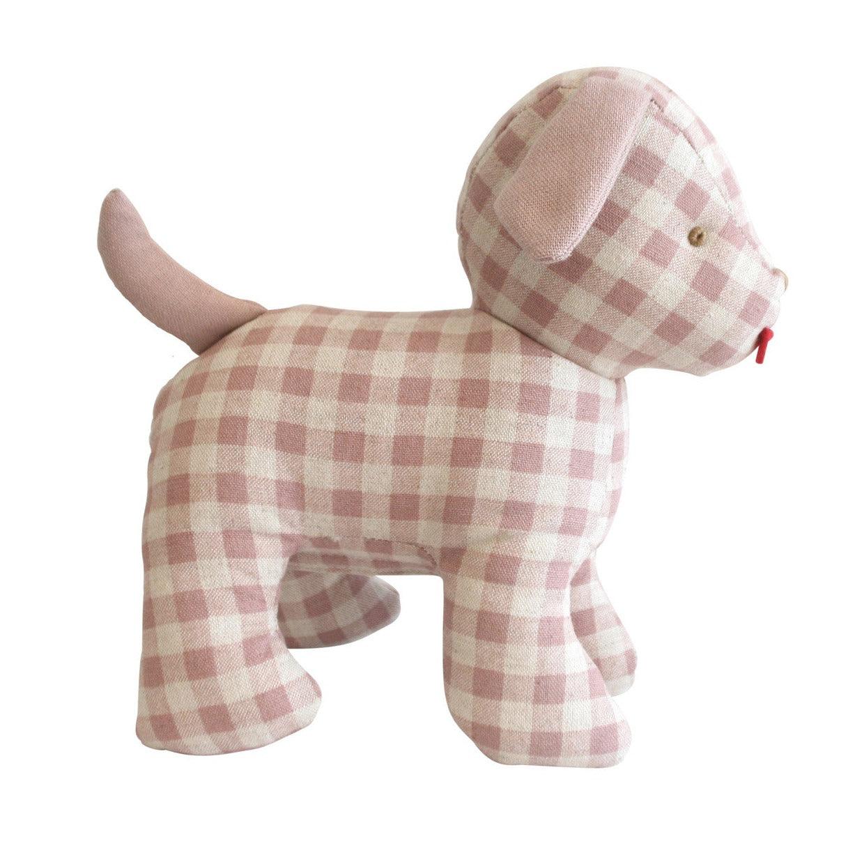 Musical Puppy Rose Check Linen - Elegant Linen