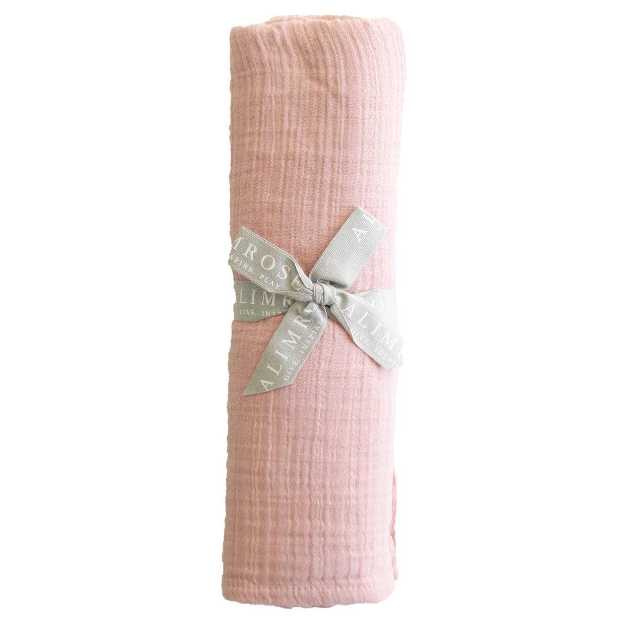 Muslin Cotton Swaddle Rosewater - Elegant Linen