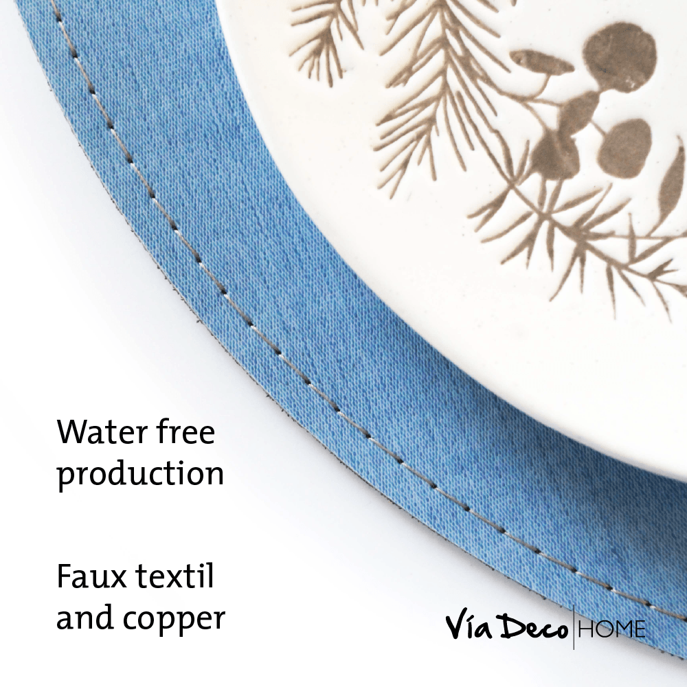 Novotela Vinyl Round Placemat - Elegant Linen