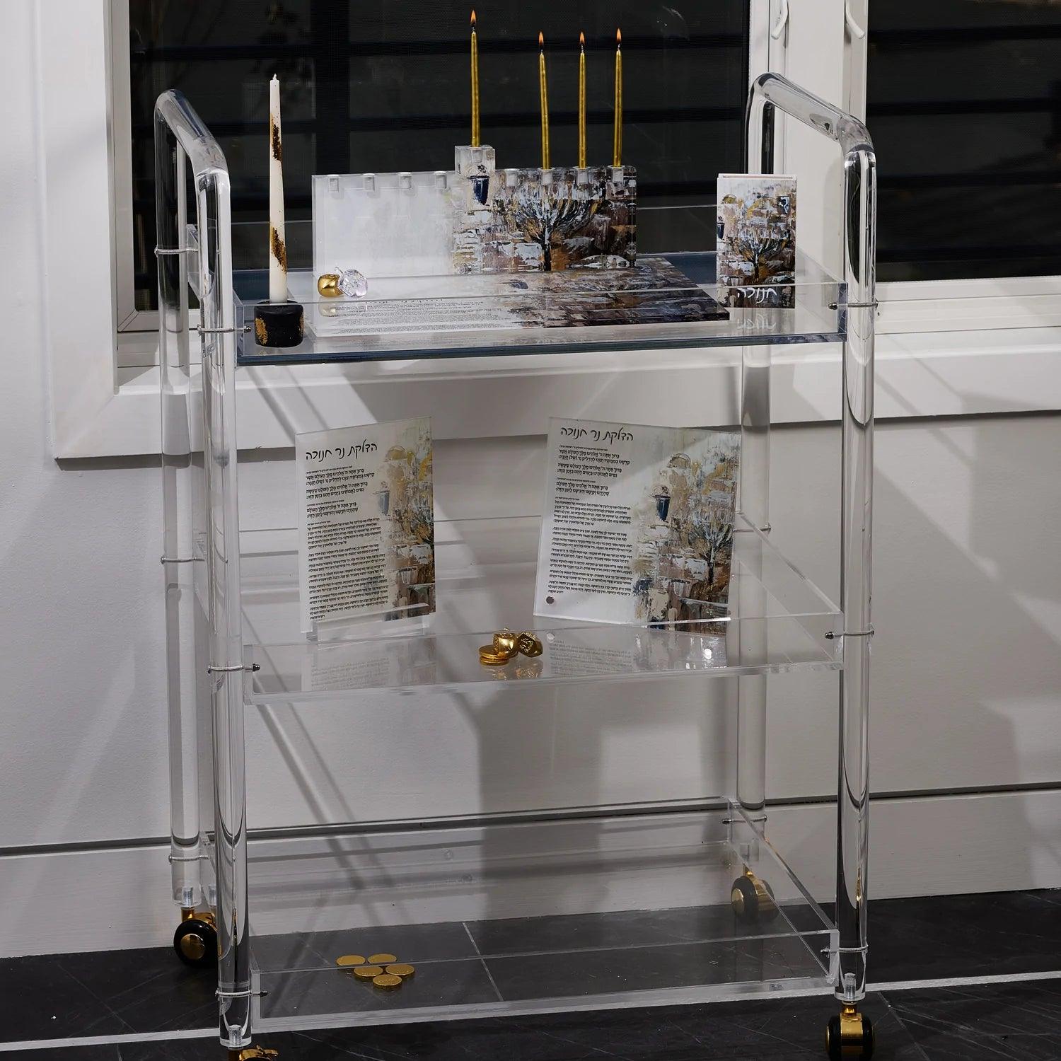 Painted Jerusalem Menorah - Elegant Linen