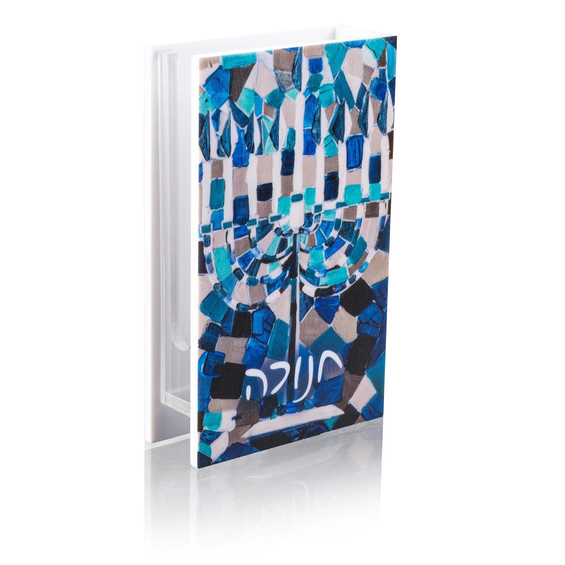 Painted Mosaic Chanukah Matchbox - Elegant Linen