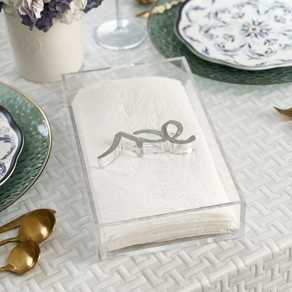 Paper Towel Box With Shabbos Weight - Elegant Linen