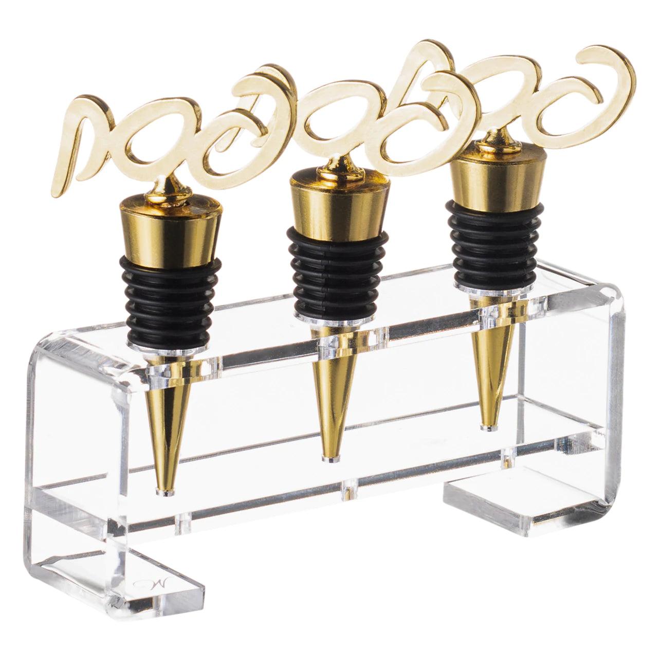 Pesach Wine Stopper Set - Elegant Linen