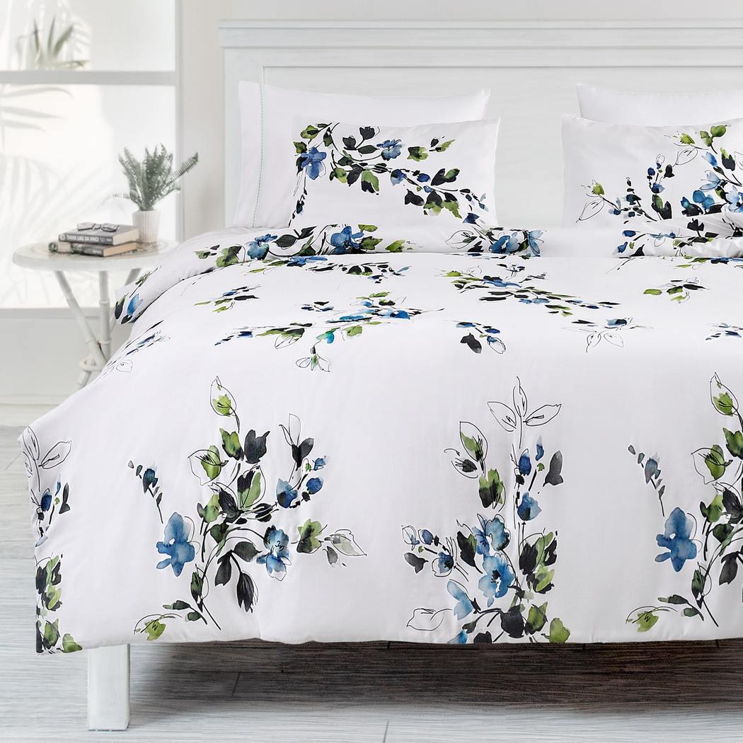 Primavera Percale 4 Piece Bedding Set - Elegant Linen