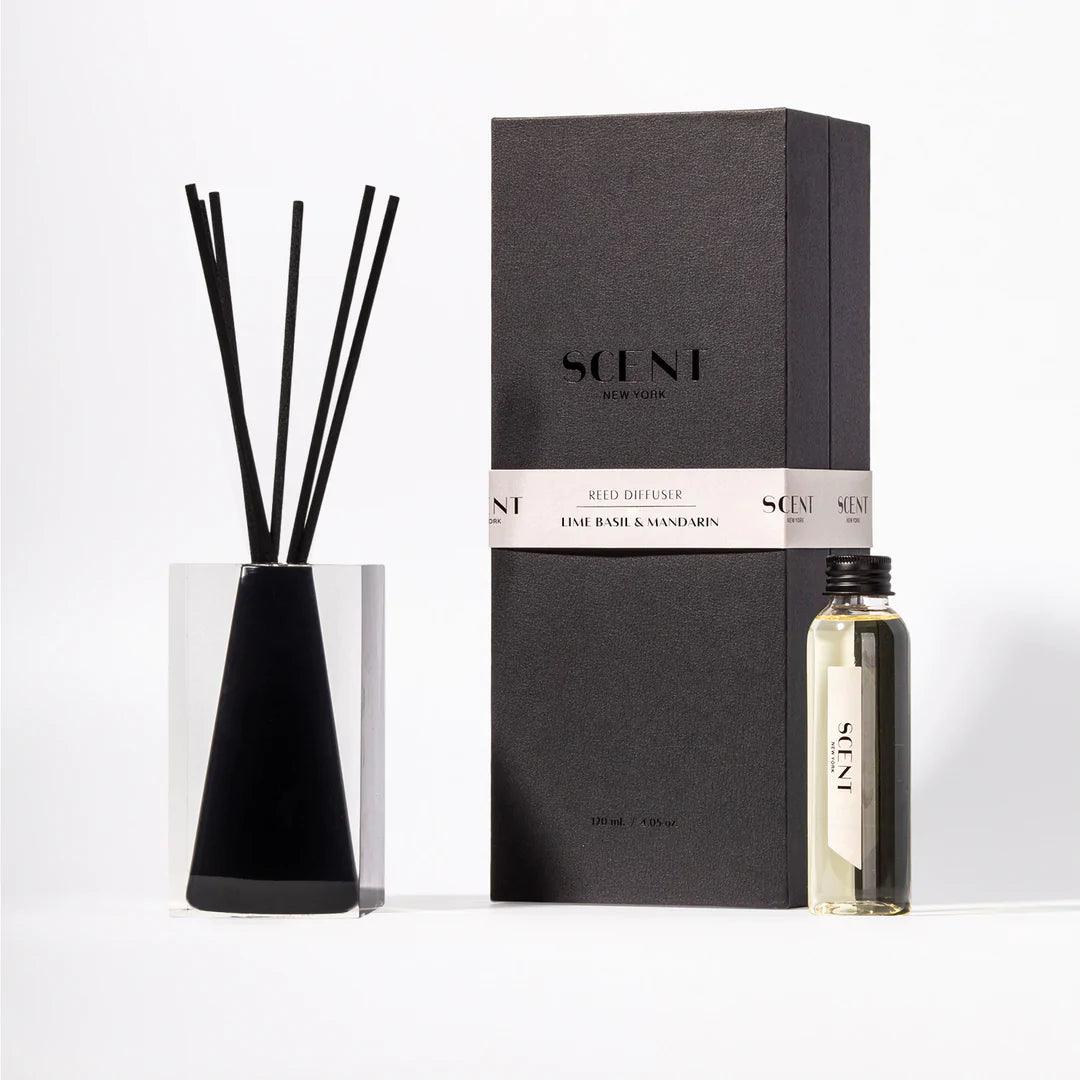 Renaissance Reed Diffuser - Black - Lime Basil & Mandarin - 120 ml - Elegant Linen