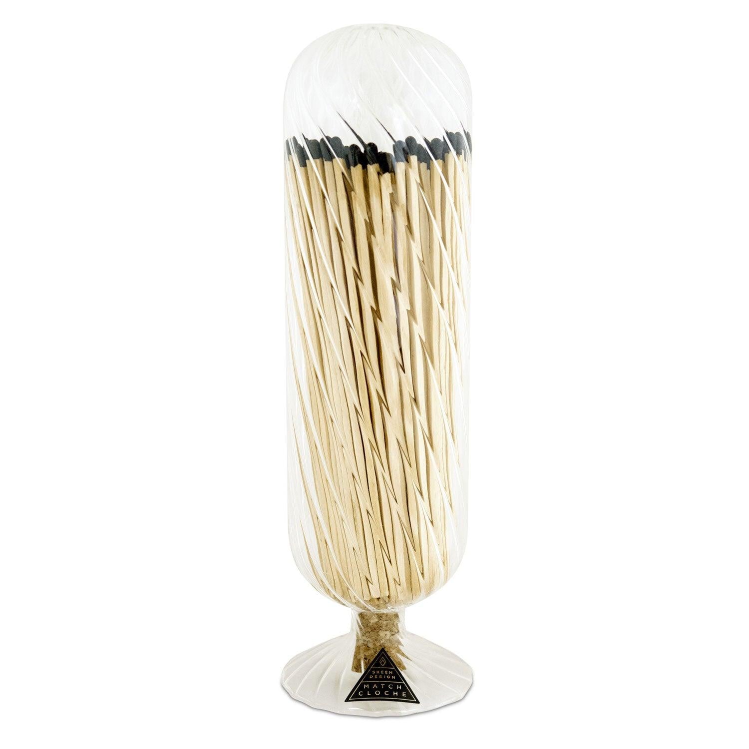 Ribbed Fireplace Match Cloche Black - Elegant Linen