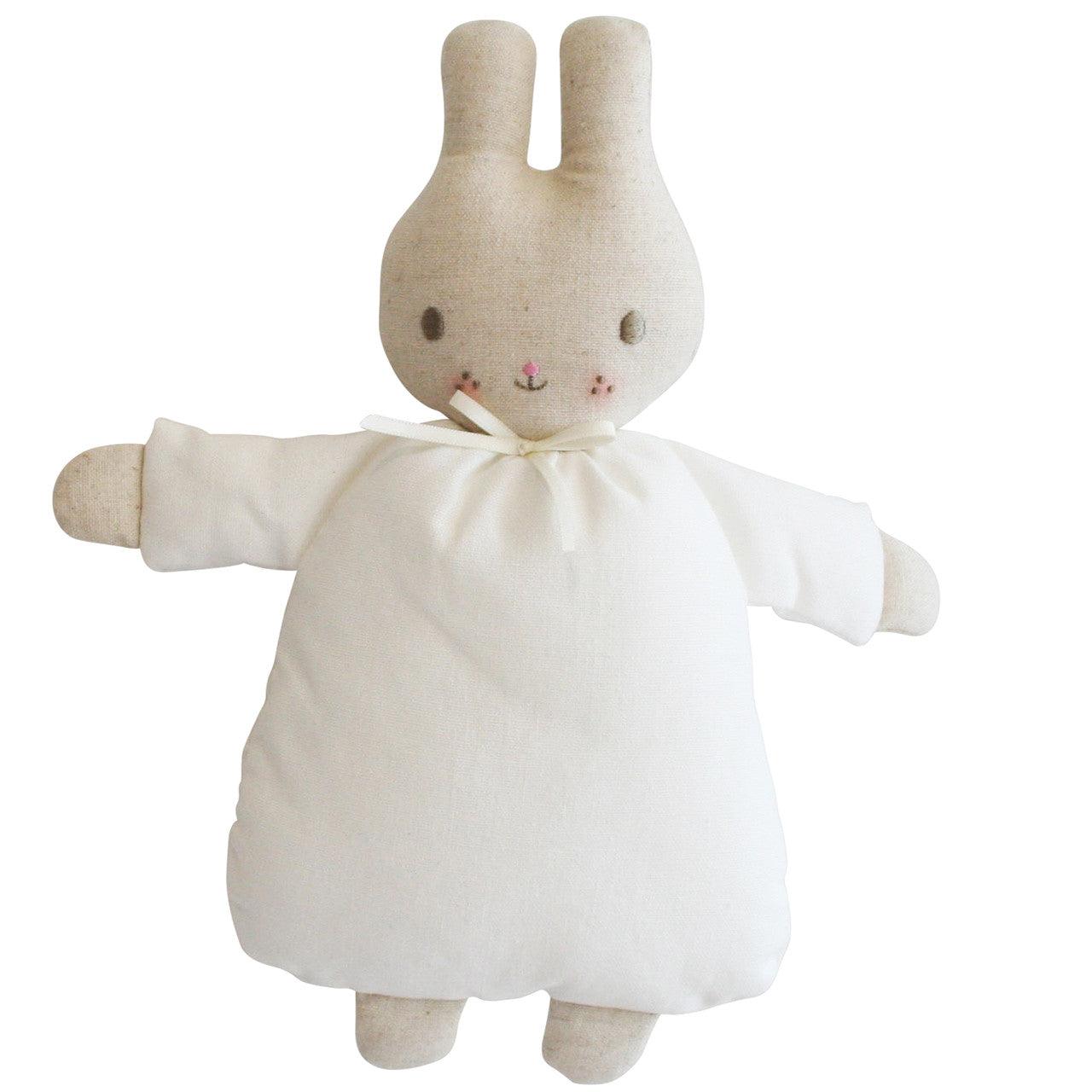 Riley Bunny Rattle Ivory - Elegant Linen