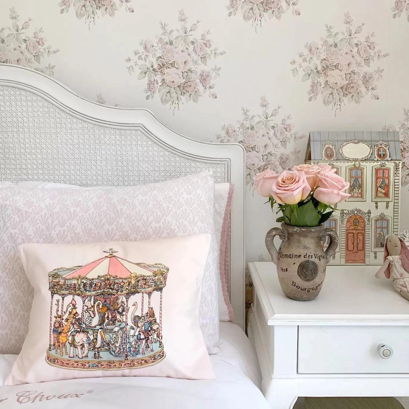 Satin Cushion – Carousel - Elegant Linen