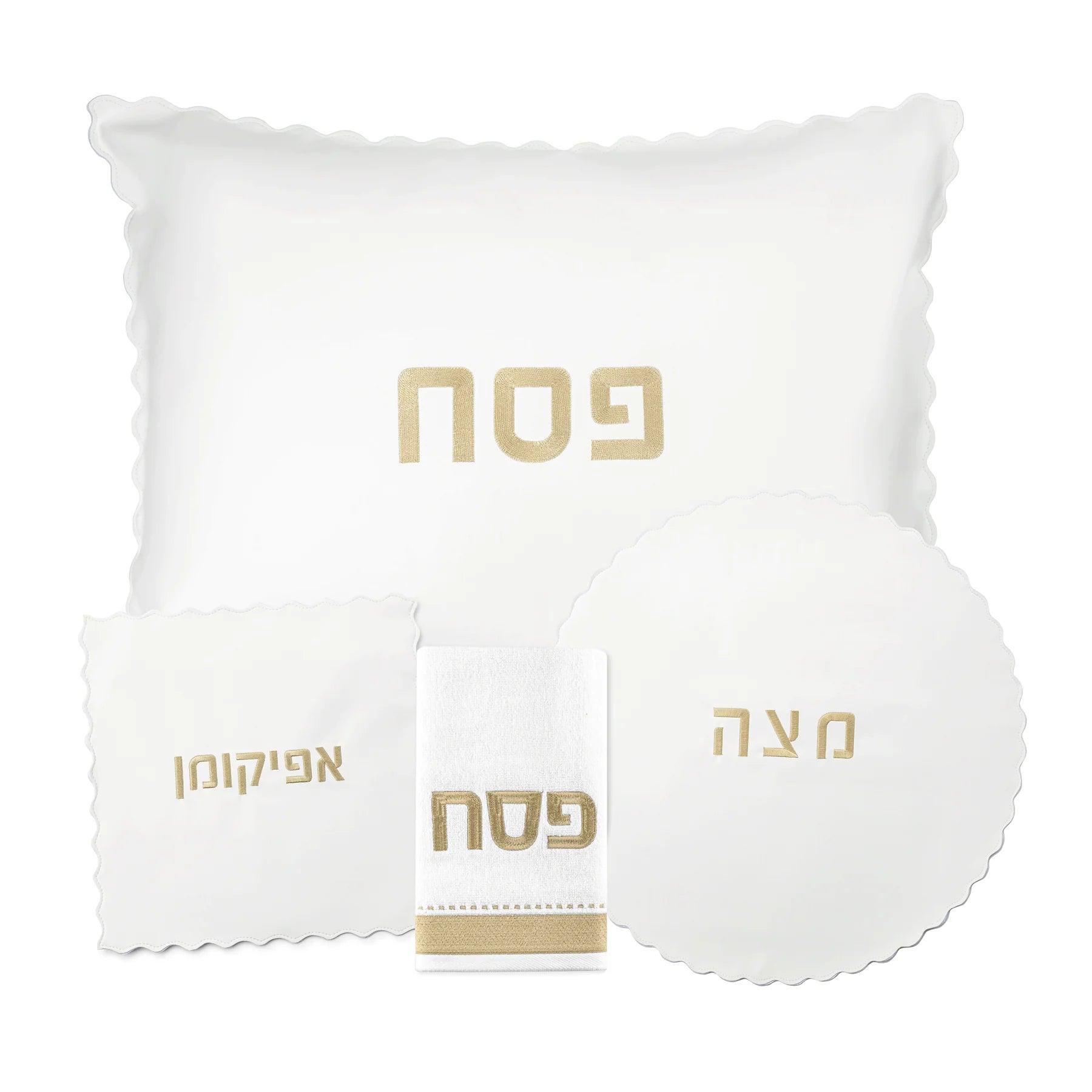 Scalloped Edge Pesach Set - Elegant Linen