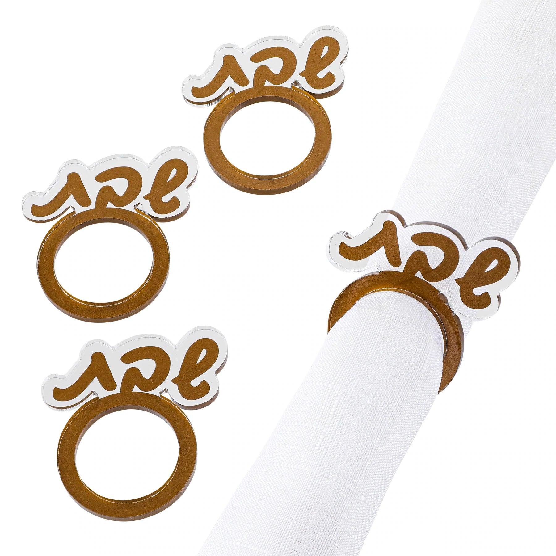 Shabbos Napkin Rings - Elegant Linen