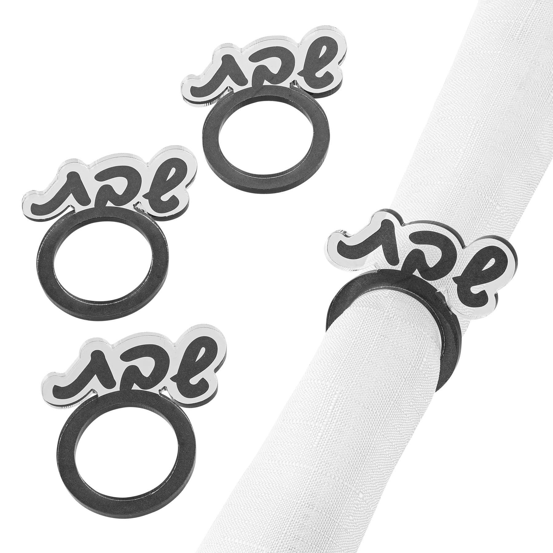 Shabbos Napkin Rings - Elegant Linen