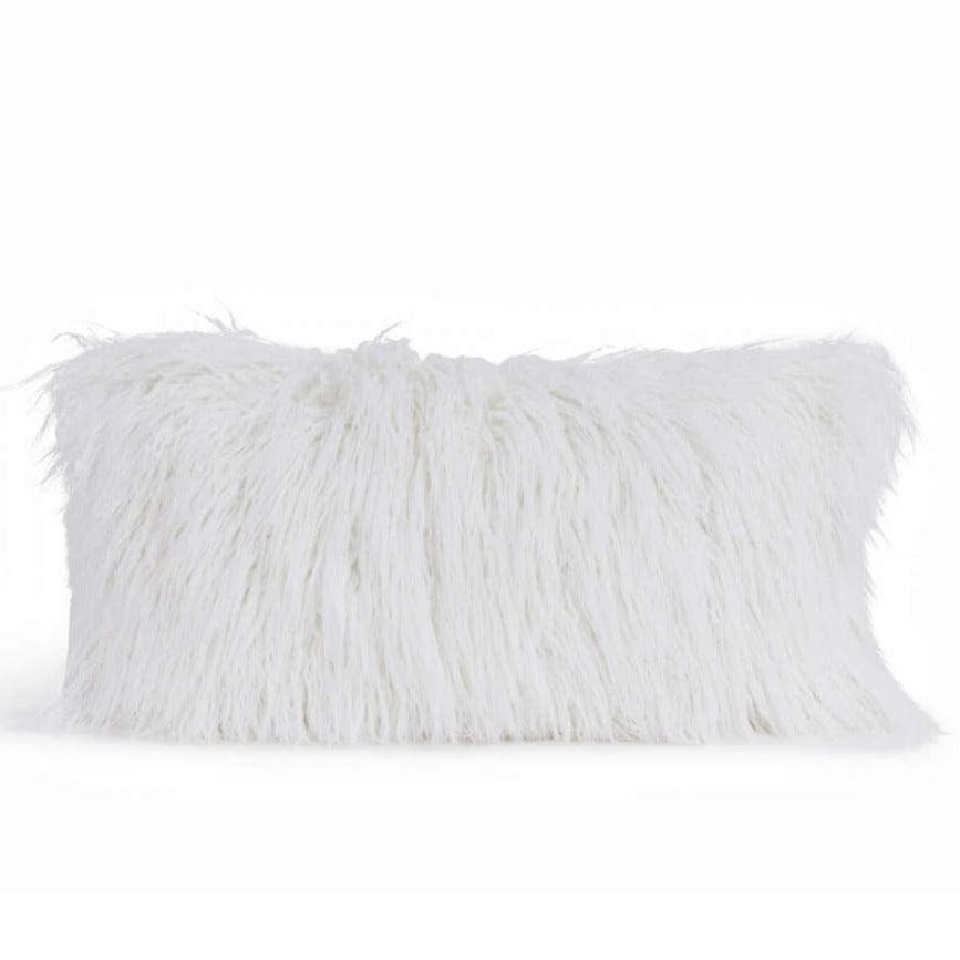 Signature Series White Tibetan Lamb Pillow - Elegant Linen