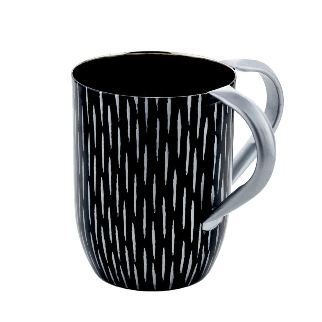 Gold Lines with Black Enamel Wash Cup - Elegant Linen