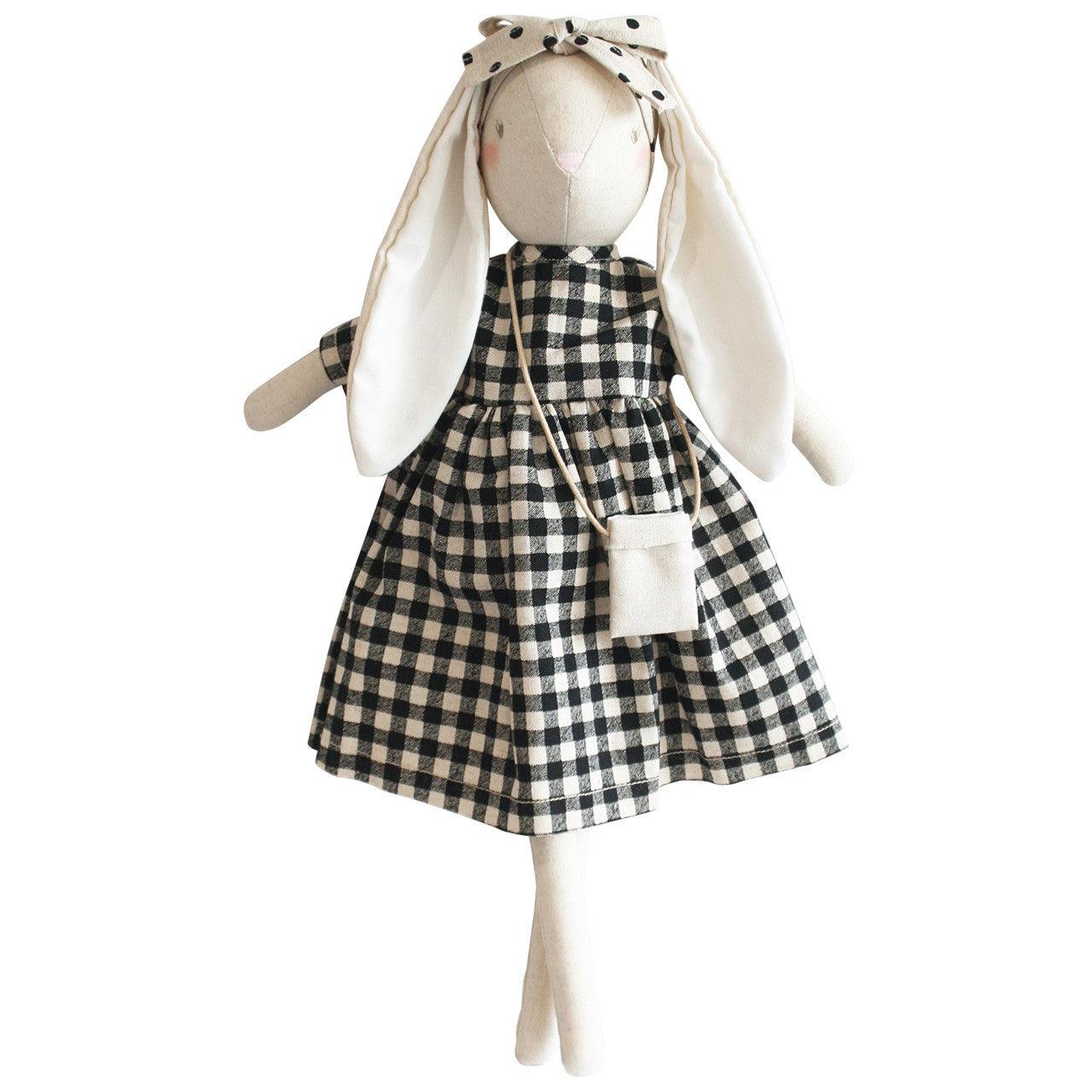 Sofia Bunny Black Check 50cm - Elegant Linen