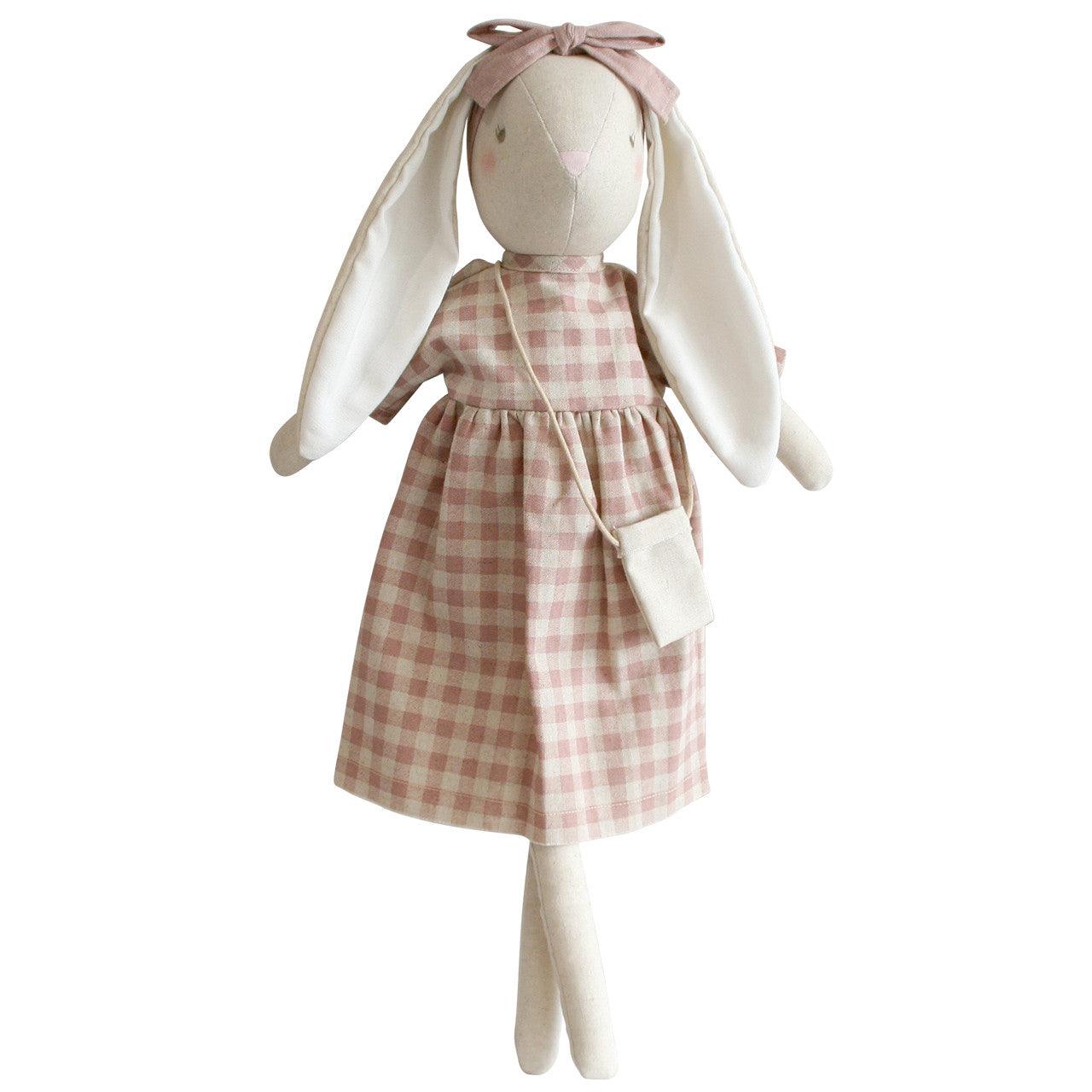 Sofia Bunny Rose Check 50cm - Elegant Linen