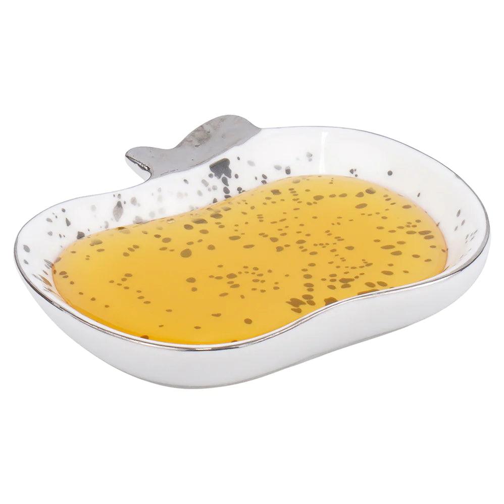 Speckled Ceramic Apple Shaped Dish - Elegant Linen