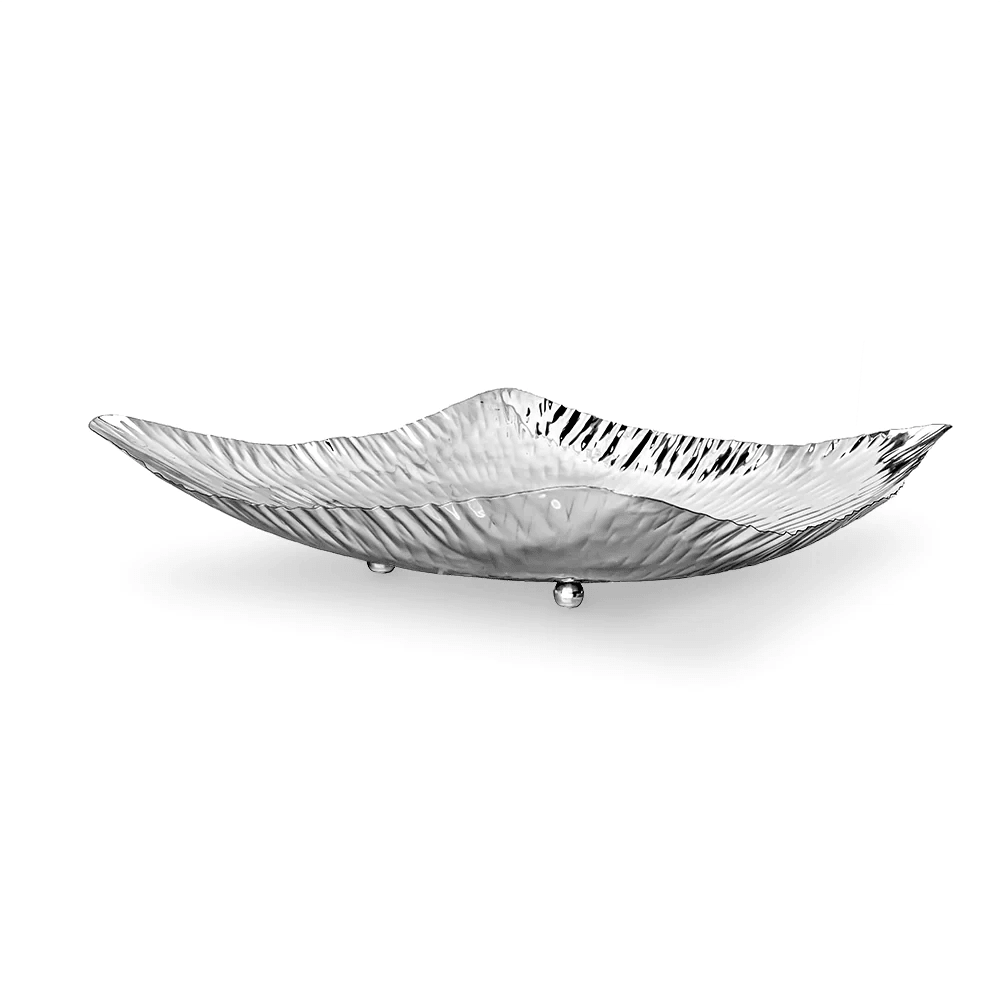 Stainless Steel Hammered Design Square Platter - Elegant Linen