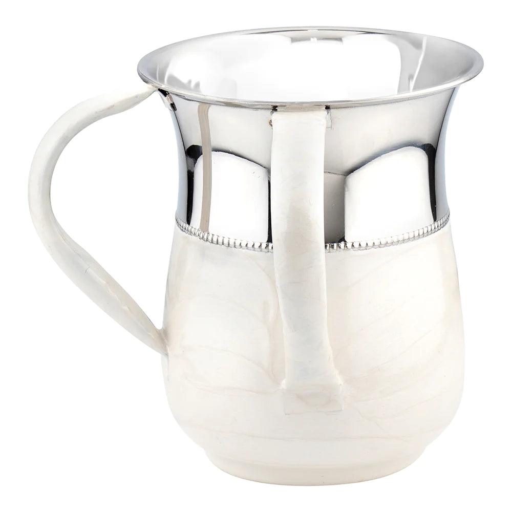 Stainless Steel Wash Cup White - Elegant Linen