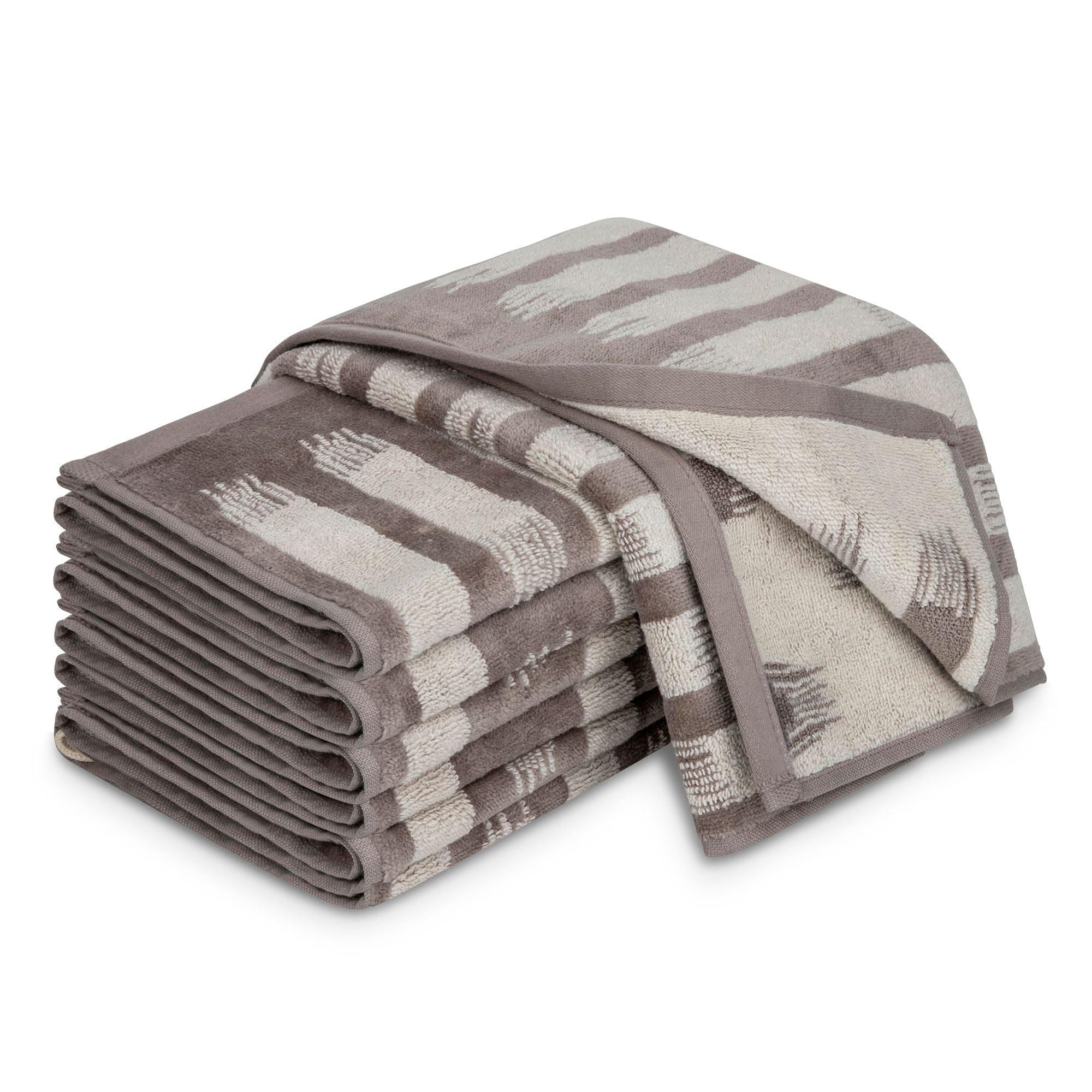 Stroke Taupe Hand Towel - Elegant Linen