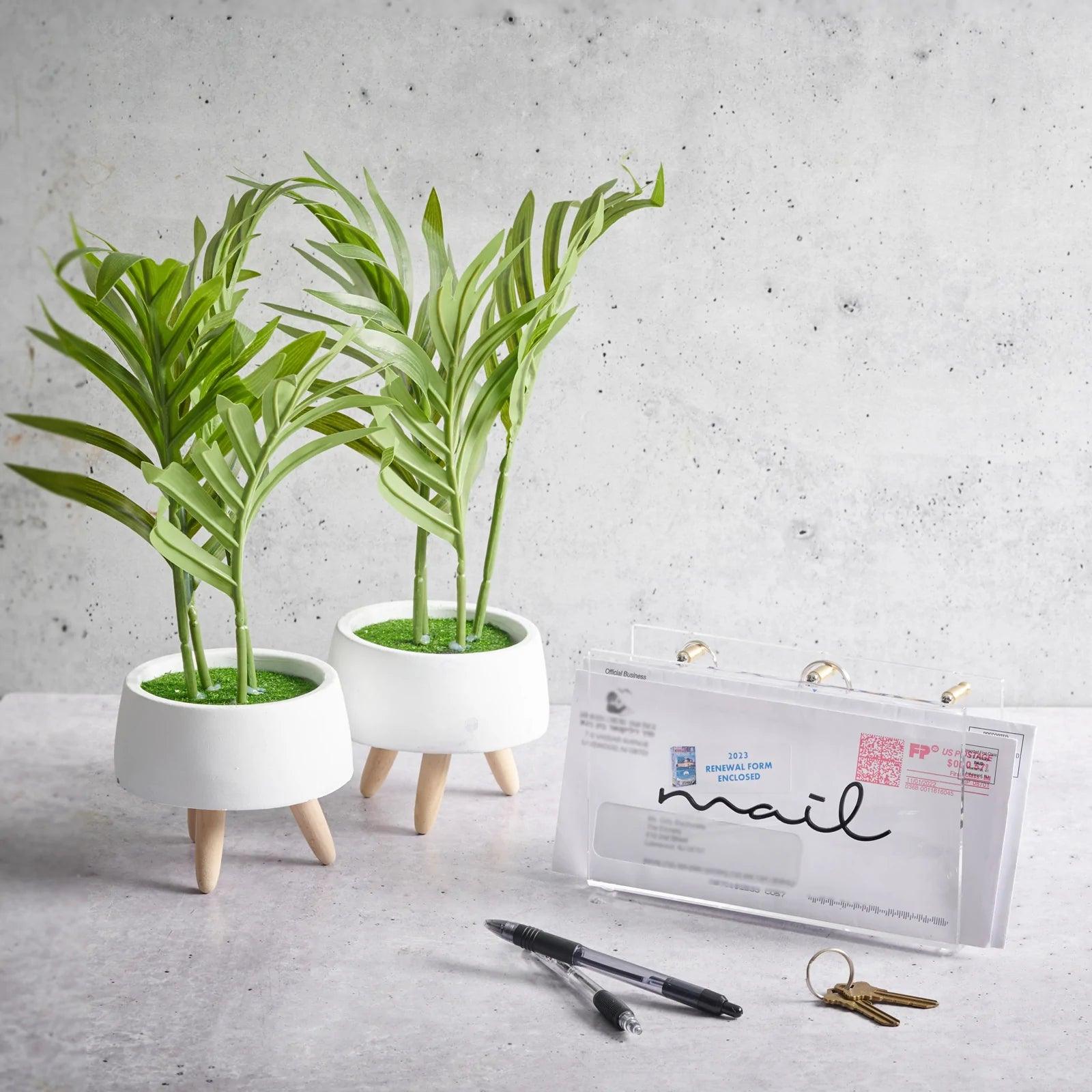 Tabletop Mail / Key Holder - Elegant Linen