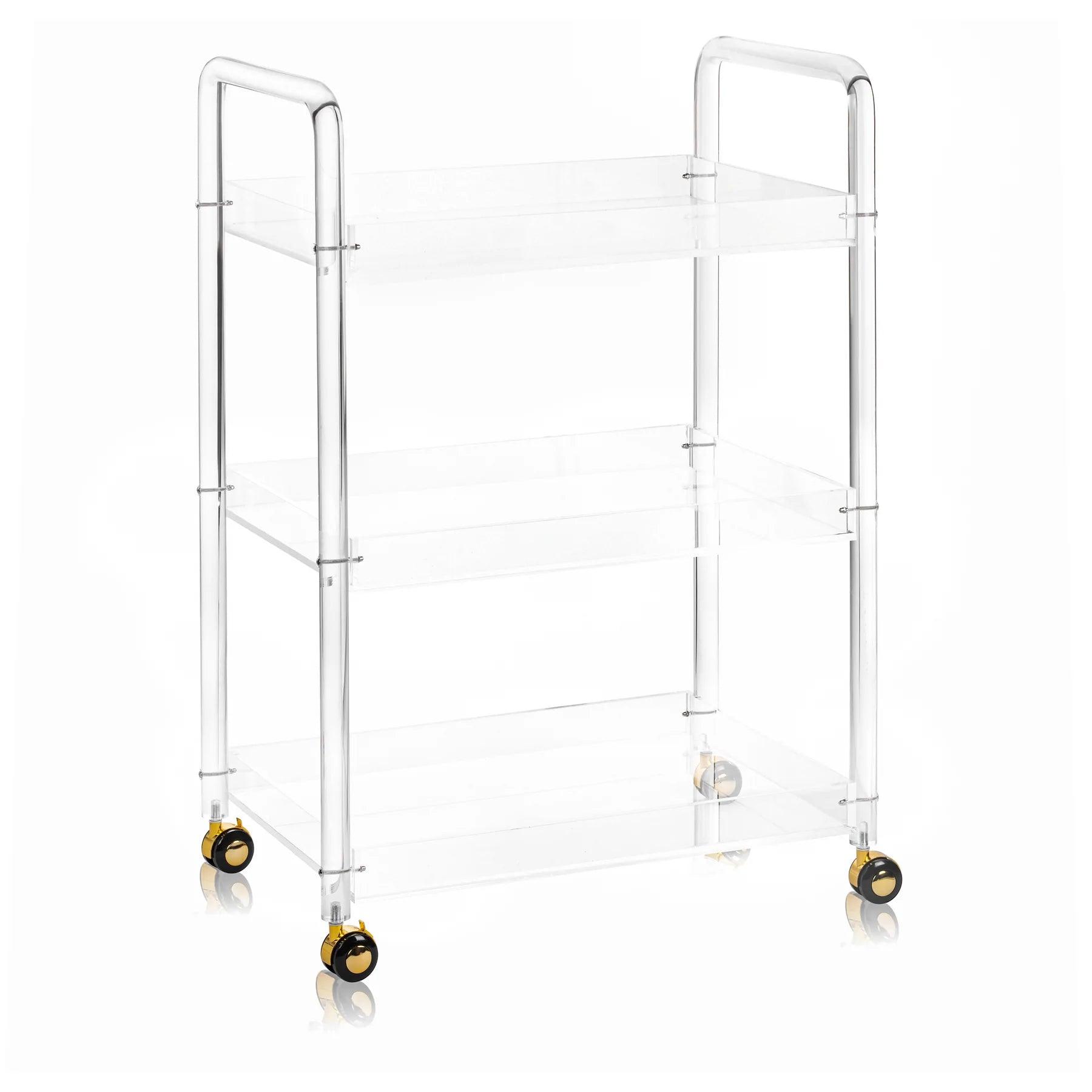 Tall Bar Cart - Elegant Linen