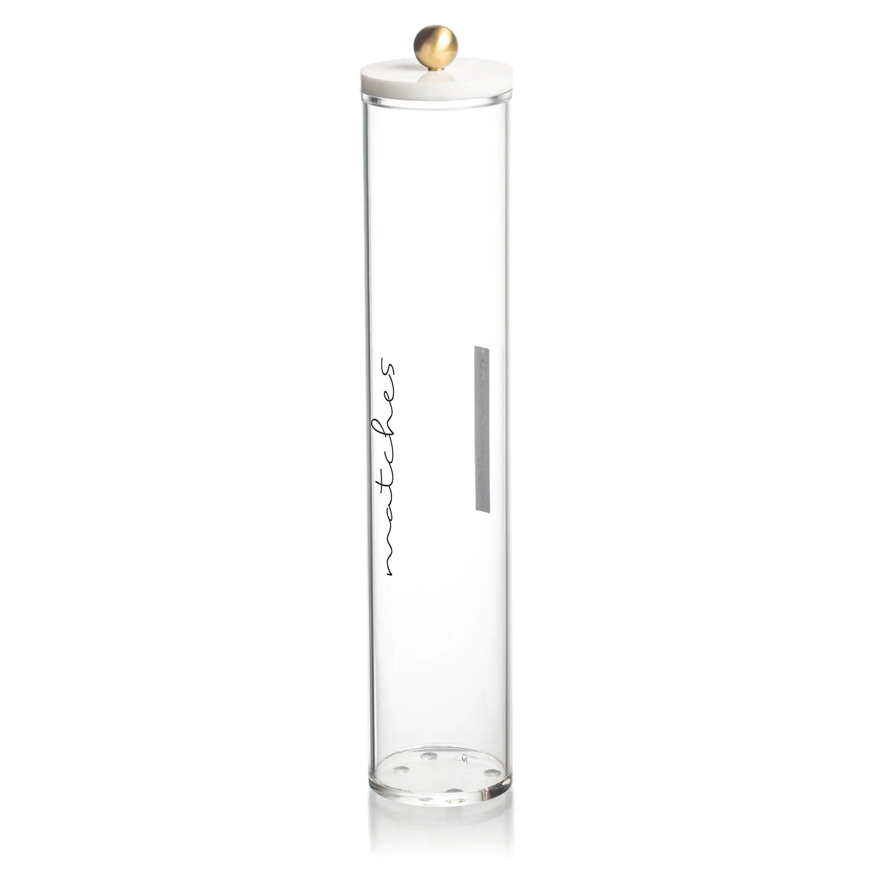Tall Cylinder Match Holder - Elegant Linen