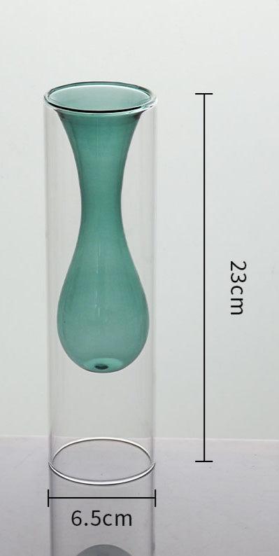 Teal Bud Vase Tall - Elegant Linen