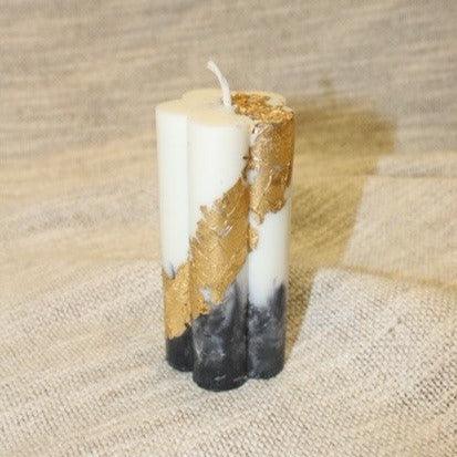 The Ombre Daisy Havdalah Candle with Metallic Foil - Elegant Linen