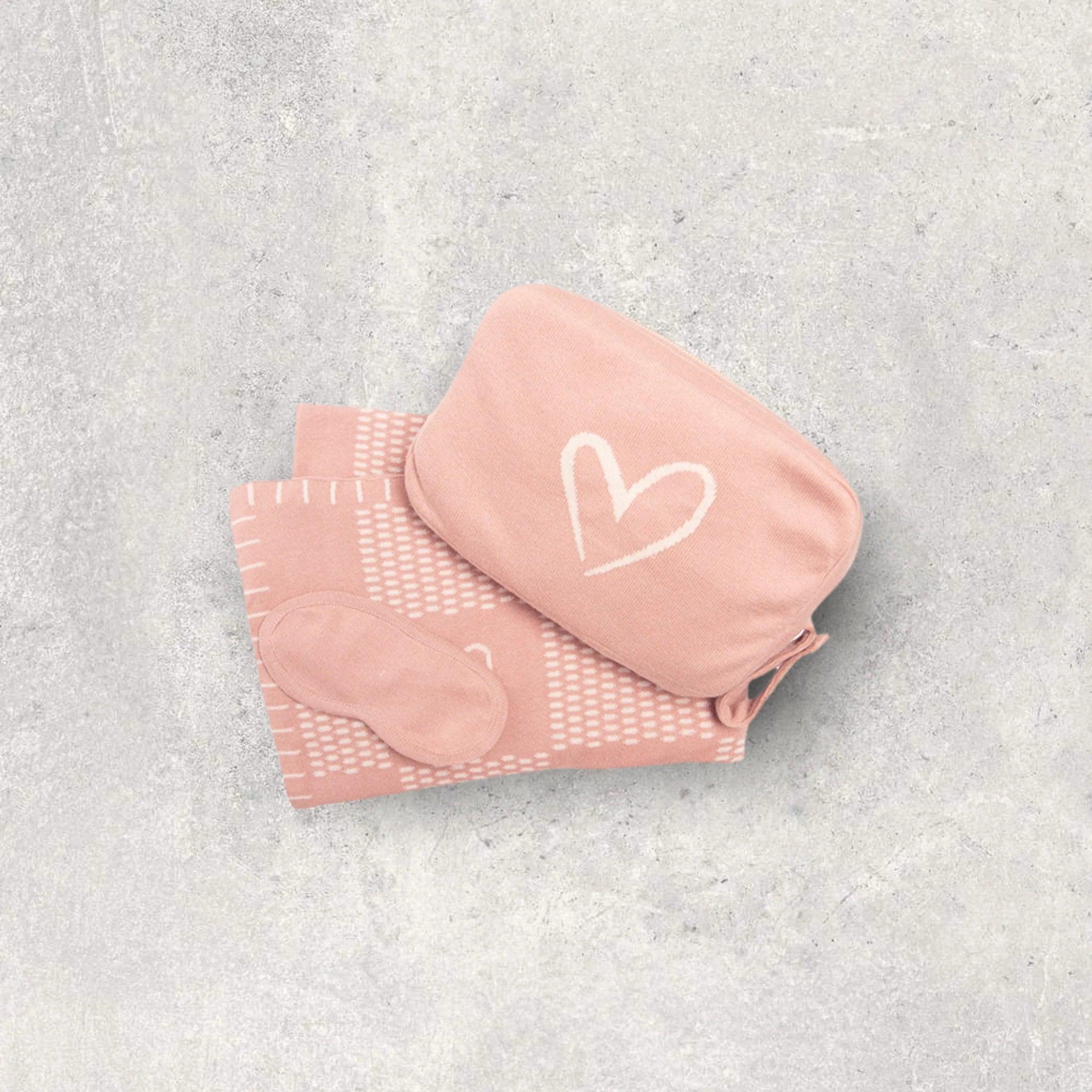 Travel Set Square Love Shell/Pale pink - Elegant Linen