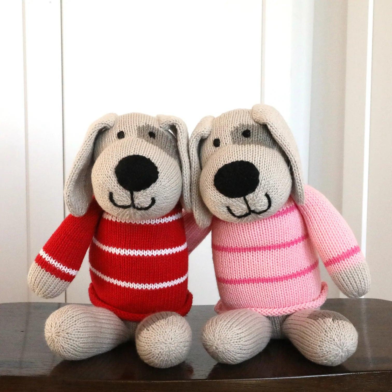 Valentine Puppy, red - Elegant Linen