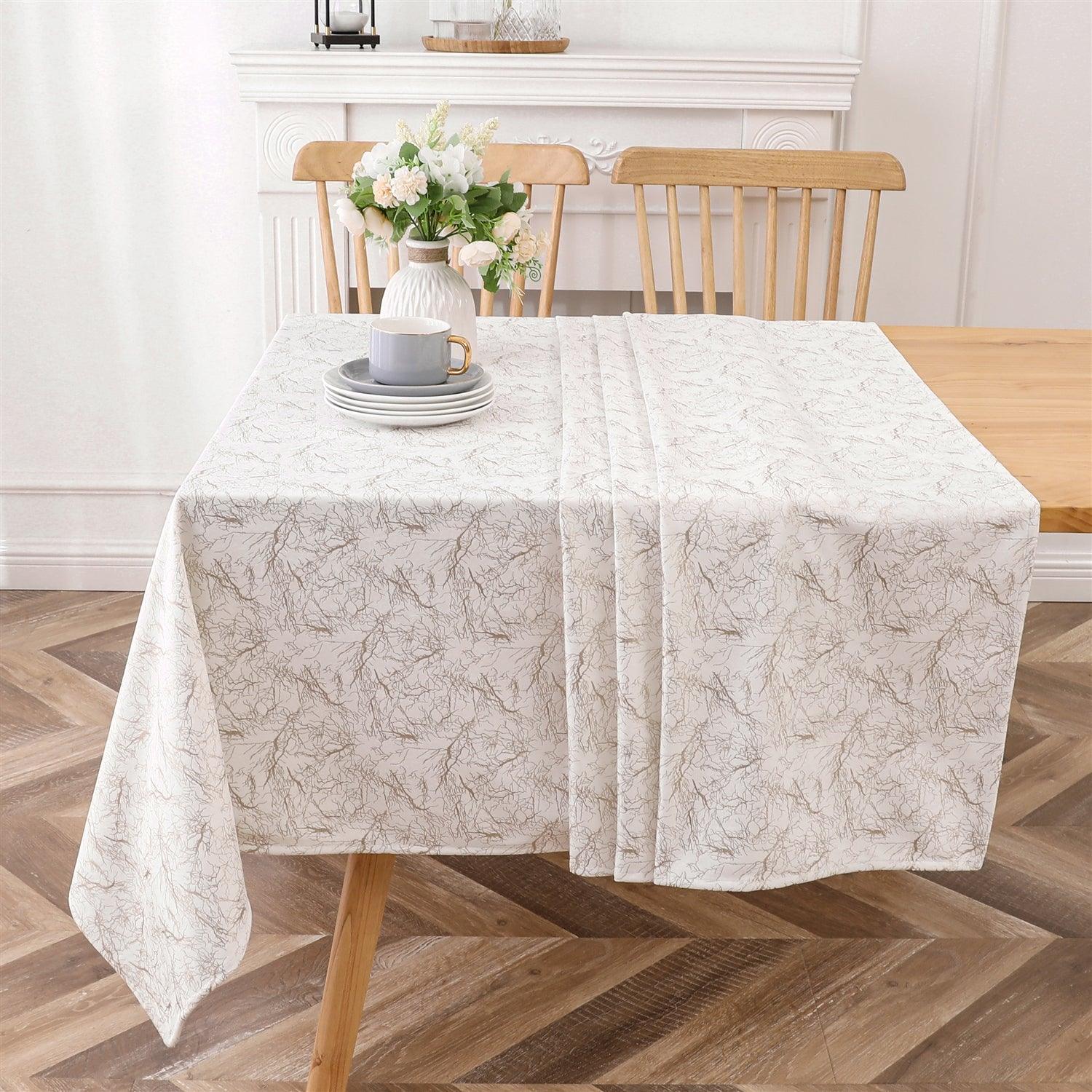 Velvet Tablecloth #1410 Gold Branch - Elegant Linen