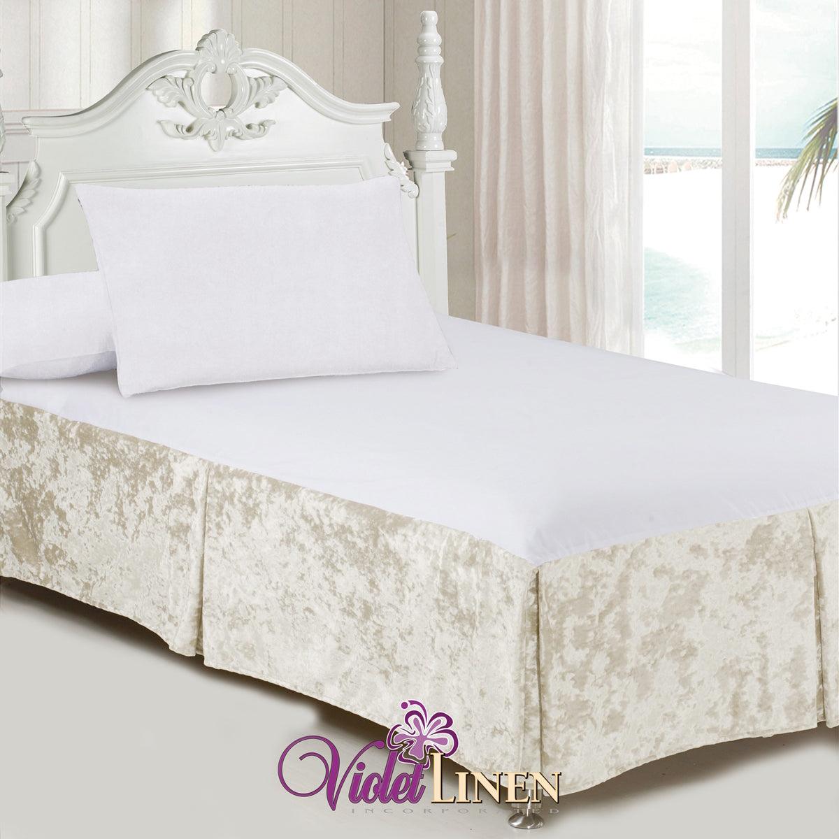 Velveteen Tailored Bed Skirt - Elegant Linen