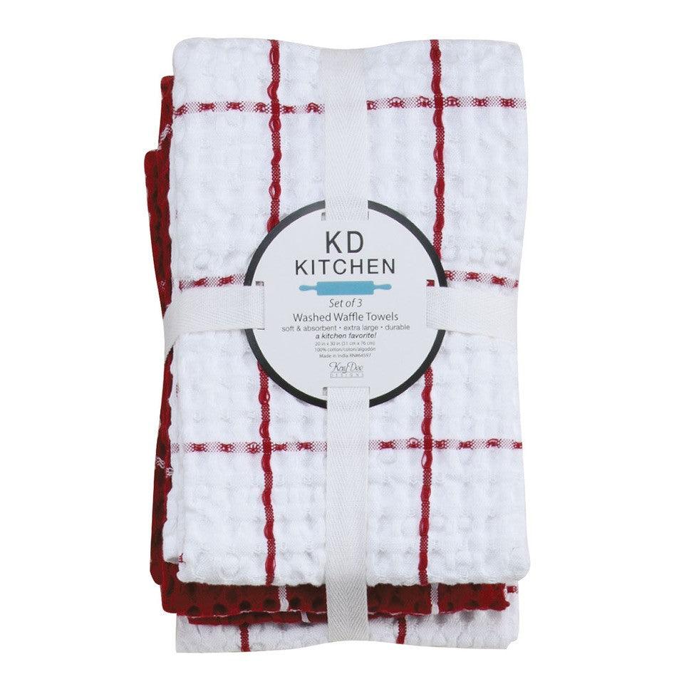 Washed Waffle Towels - Elegant Linen