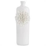 White Ceramic Vases W/White Carnations - Elegant Linen