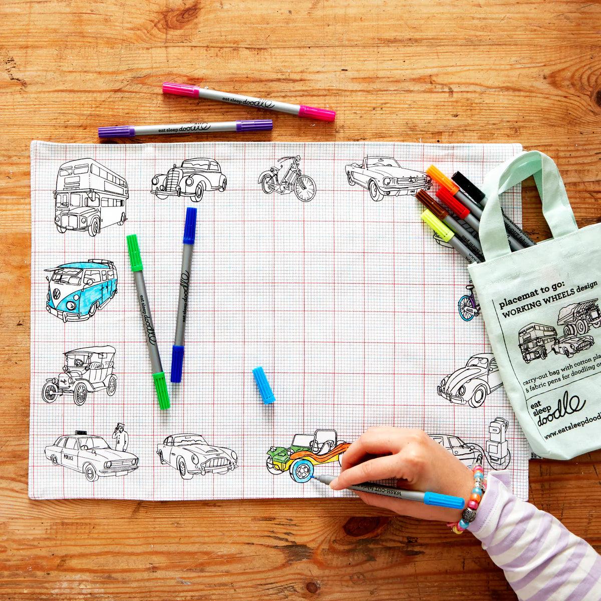 Working Wheels Placemat to Go - Elegant Linen