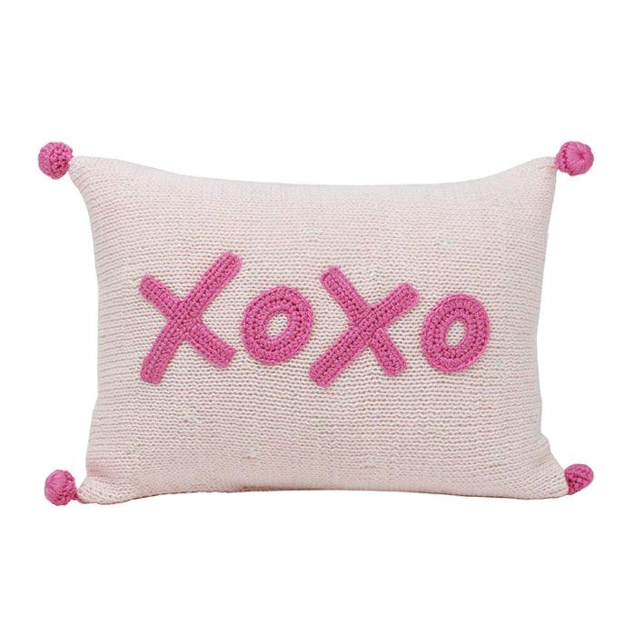 XOXO Mini Pillow, pink - Elegant Linen