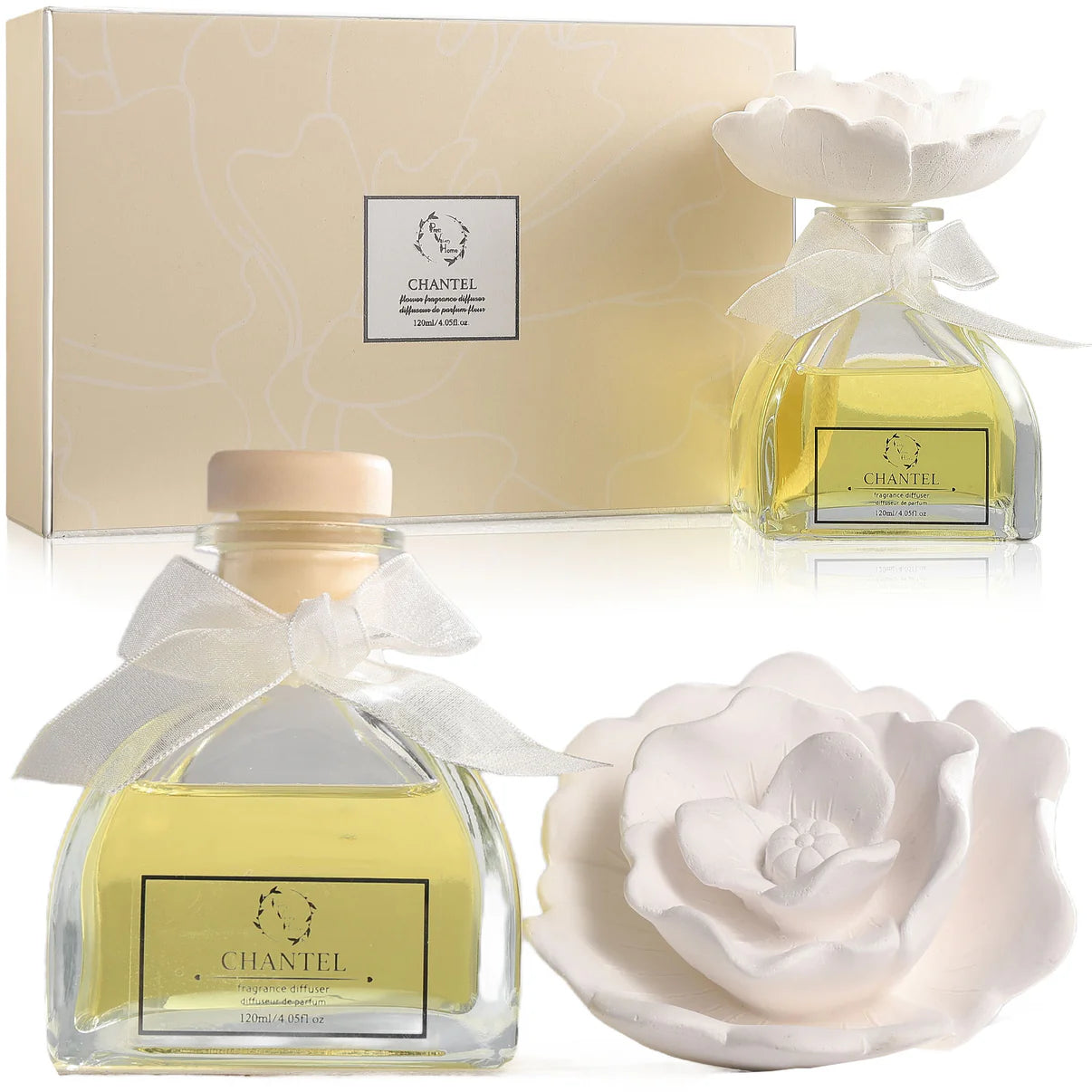 Ceramic Rose Gypsum Flower Diffuser - Chantel