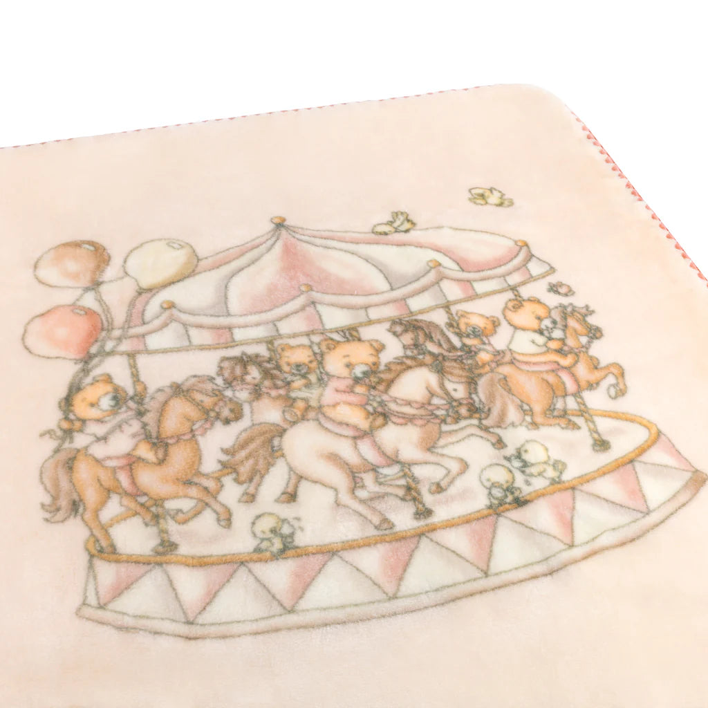 Lil Teddy’s Merry Go Snuggle Sugary Pink Blanket