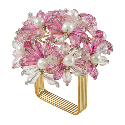 Beaded Floral Napkin Ring
